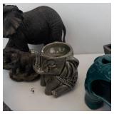 Assorted Elephant Figurines - Resin Stone-Style Sculptures