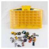 Galoob Micro Machines 1989 Collection - 27 Cars & Road Signs in Wall-Hanging Display Case