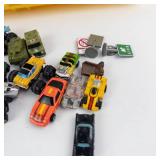 Galoob Micro Machines 1989 Collection - 27 Cars & Road Signs in Wall-Hanging Display Case