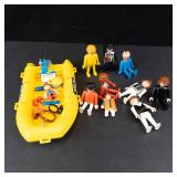 Playmobil 1984 Scuba Divers Set with Yellow Raft and Figures