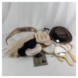 Assorted Vintage Hats, Mirrors & Umbrellas - Antique Accessories