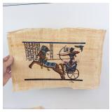 Vintage Egyptian Papyrus Wall Art - Three Women Scene with Anubis Panel