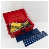 Meccano Erector Set - Plastic Toolbox with Perforated Beams, Motors & Manuals