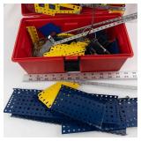 Meccano Erector Set - Plastic Toolbox with Perforated Beams, Motors & Manuals