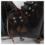 Antique Ski Boots with Metal Carriers (Lot of 2)
