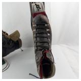 Antique Ski Boots with Metal Carriers (Lot of 2)