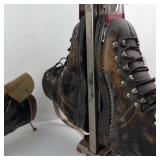 Antique Ski Boots with Metal Carriers (Lot of 2)