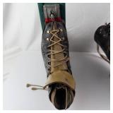 Antique Ski Boots with Metal Carriers (Lot of 2)