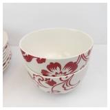Martha Stewart Collection Red Floral Dinnerware Set - Assorted Plates & Bowls
