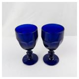 Cobalt Blue Glass Goblets (Lot of 2)