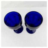 Cobalt Blue Glass Goblets (Lot of 2)
