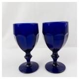 Cobalt Blue Glass Goblets (Lot of 2)