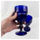 Cobalt Blue Glass Goblets (Lot of 2)