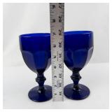 Cobalt Blue Glass Goblets (Lot of 2)