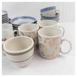 Assorted Demitasse Teacups & Saucers - Floral & Border Pattern Sets, Made in China