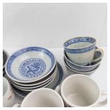 Assorted Demitasse Teacups & Saucers - Floral & Border Pattern Sets, Made in China