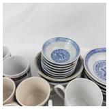 Assorted Demitasse Teacups & Saucers - Floral & Border Pattern Sets, Made in China