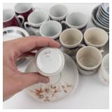Assorted Demitasse Teacups & Saucers - Floral & Border Pattern Sets, Made in China