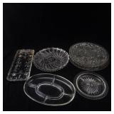 Assorted Clear Pressed Glassware - Bowls, Plates & Serving Dishes