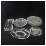 Assorted Clear Pressed Glassware - Bowls, Plates & Serving Dishes