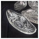Assorted Crystal Glass Serving Bowls & Dishes- Lot of 6
