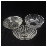 Lot of 3 Crystal Glass Bowls