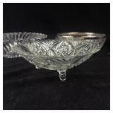 Lot of 3 Crystal Glass Bowls & Compotes Assorted Sizes