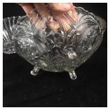 Lot of 3 Crystal Glass Bowls & Compotes Assorted Sizes