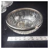 Lot of 3 Crystal Glass Bowls & Compotes Assorted Sizes