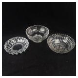 Crystal Glass Bowls Lot of 3