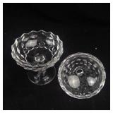 Set of 2 Clear Glass Candy Dishes with Lids