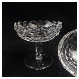 Set of 2 Clear Glass Candy Dishes with Lids
