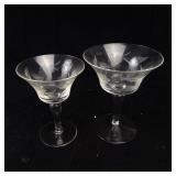Etched Floral Crystal Champagne Coupes - Large Assorted Glassware Collection for Entertaining
