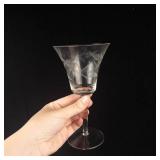 Etched Floral Crystal Champagne Coupes - Large Assorted Glassware Collection for Entertaining