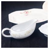 Floral Pattern China Assortment - Plates, Teacups, Saucers & Creamer