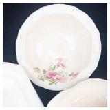 Floral Pattern China Assortment - Plates, Teacups, Saucers & Creamer