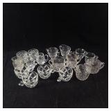 Assorted Clear Glass Creamers, Sugar Bowls & Cups - Crystal Glassware