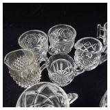 Assorted Clear Glass Creamers, Sugar Bowls & Cups - Crystal Glassware