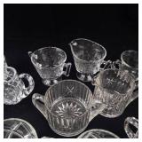 Assorted Clear Glass Creamers, Sugar Bowls & Cups - Crystal Glassware