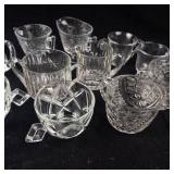 Assorted Clear Glass Creamers, Sugar Bowls & Cups - Crystal Glassware
