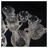 Assorted Clear Glass Creamers, Sugar Bowls & Cups - Crystal Glassware