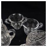 Assorted Clear Glass Creamers, Sugar Bowls & Cups - Crystal Glassware