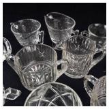 Assorted Clear Glass Creamers, Sugar Bowls & Cups - Crystal Glassware