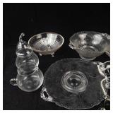 Assorted Clear Glassware - Bowls, Compotes, Sugar Bowls & Cruet