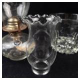 Crystal Glassware Assortment - 2 Decanters, Ice Bucket & Oil Lamp