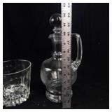 Crystal Glassware Assortment - 2 Decanters, Ice Bucket & Oil Lamp