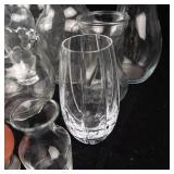 Assorted Glass Vases - Tall Cylinders, Bud Vases, and Etched Leaf Motifs
