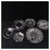 Assorted Clear Glass Plates