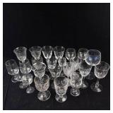 Assorted Crystal Stemware Set - Glasses & Goblets With Etched Cut Designs