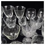 Assorted Crystal Stemware Set - Glasses & Goblets With Etched Cut Designs